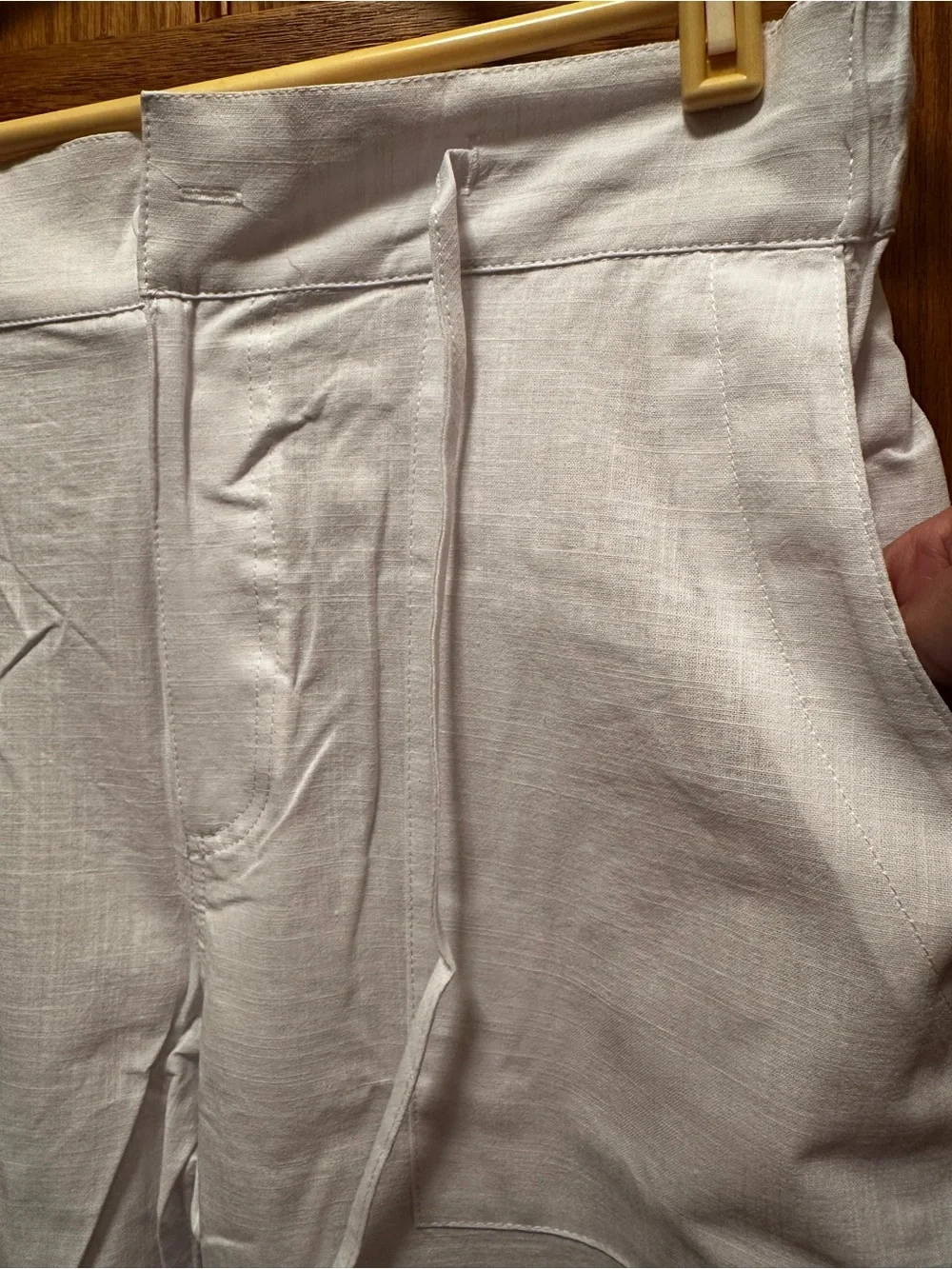 Psalter Men's White Drawstring Linen blend Pants sz.M